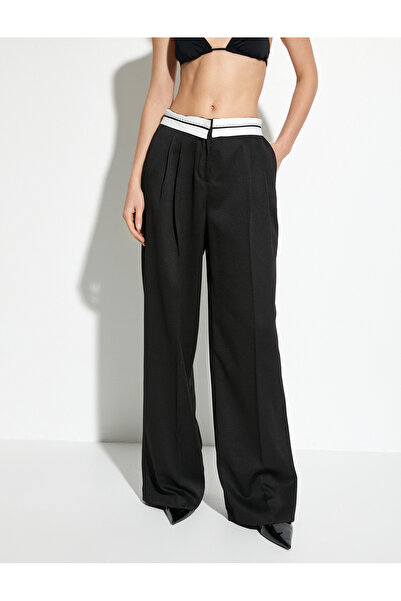 Koton Palazzo-Hose, Taschenbund, detaillierte Falten