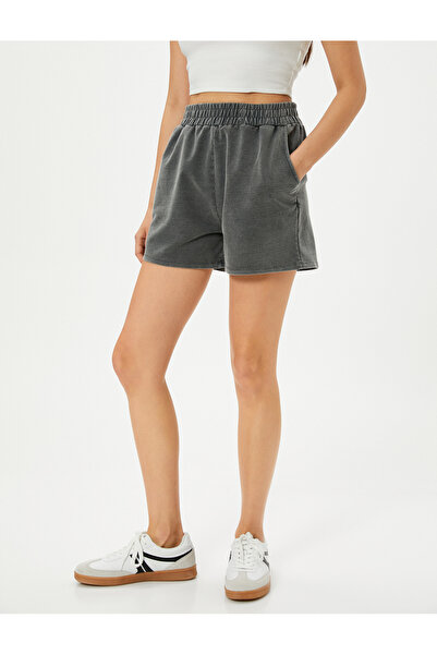 Koton Beli Lastikli Şort Mini Cepli Normal Bel