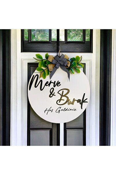 PSAcraft Size Özel Kapı Süsü Ev Hediyesi Isme Özel 30 X 30 Cm