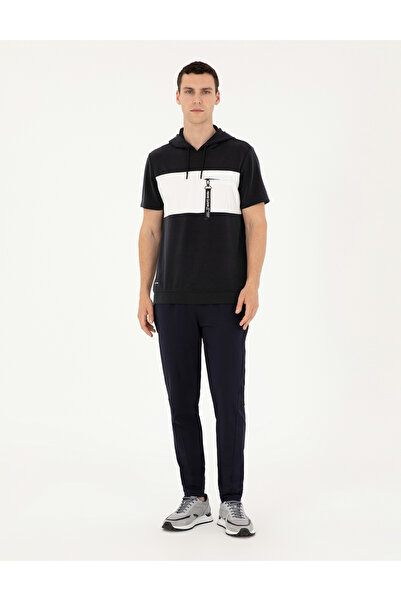 Pierre Cardin بنطال رياضي بقصة ضيقة باللون الأزرق الداكن 50285409 -VR033