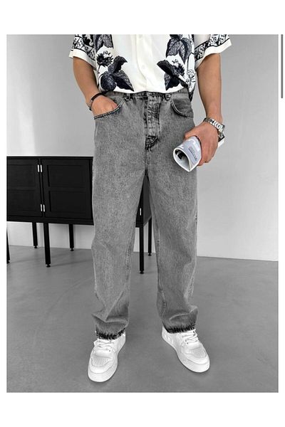 More Washed Gray Baggy Trousers