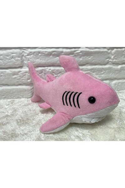 TRUST STORE سمكة قرش قطيفة لطيفة مقاس 25 سم - رفيق للنوم واللعب باللون الوردي