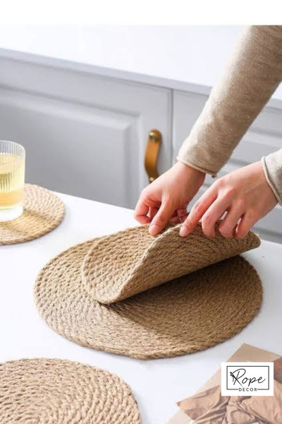 Rope Decor 35cm Amerikan Servis / Tabak Altlığı / Supla Seti / Hasır Supla / ...