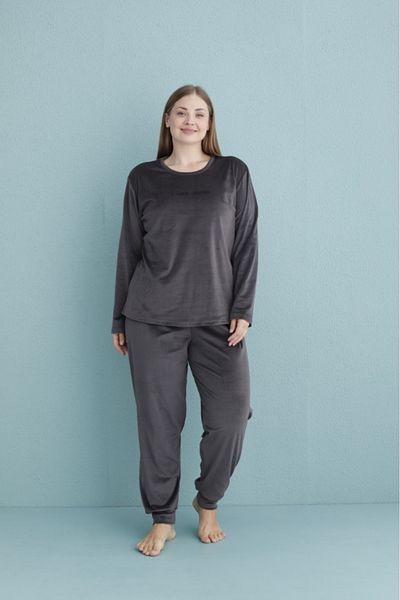 Mihra Women`S Pajama Sets Plus Size & Oversize Long Sleeve Velvet Winter