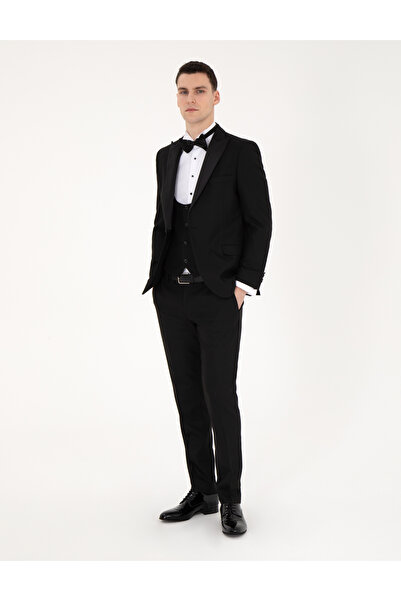 Pierre Cardin Siyah Ex. Slim Fit Yelekli Smokin 50285478-vr046