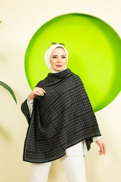 sportiness women's patterned triangle poncho