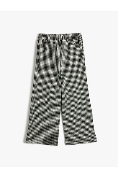 Koton Wide Leg Trousers with Pocket Appliques Button Detail