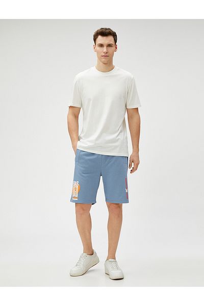Koton Basketball Printed Shorts Slim Fit with Lace Waist Pocket