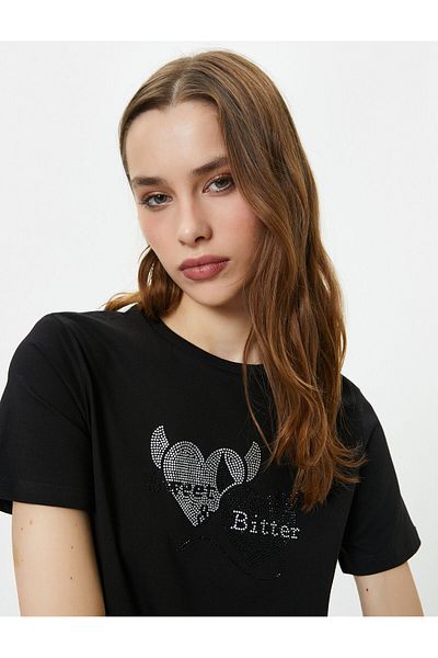 Koton Short Sleeve T-Shirt Printed Crew Neck Cotton