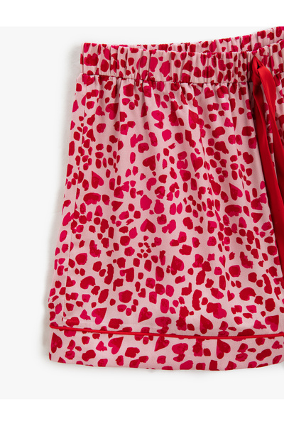 Koton Pajama Bottoms Shorts Mini Heart Patterned Elastic Waist