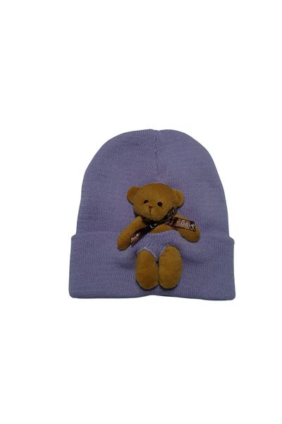 kamp dükkanı Children's Beanie with Plush Teddy Bear Figure