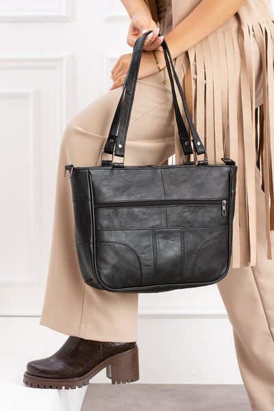 Erzeno Γυναικεία τσάντα χεριού και ώμου μεσαίου μεγέθους από γνήσιο δέρμα πολ...