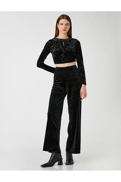 Koton Samthose mit elastischem Bund und weitem Bein