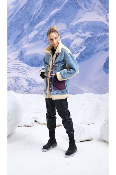 ZTO DETALIU DE PLUS DE DESIGN DAMA PALTON DENIM