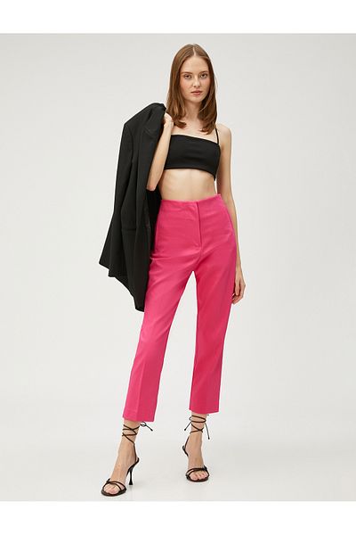 Koton Cigarette Fabric Trousers with Sewing Detail