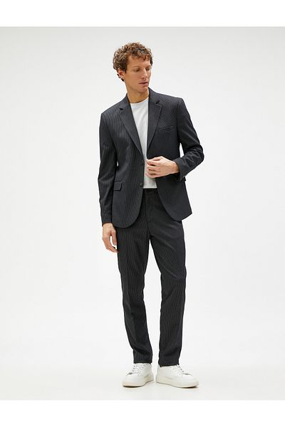 Koton Basic Trousers Pocket Detailed Buttoned Textured