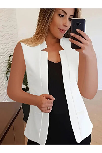 JANES Women's Vest - Double Collar, Zero Sleeve, Jacket Detailed