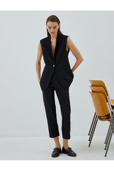 Koton Cigarette Fabric Trousers with Stitching Detail