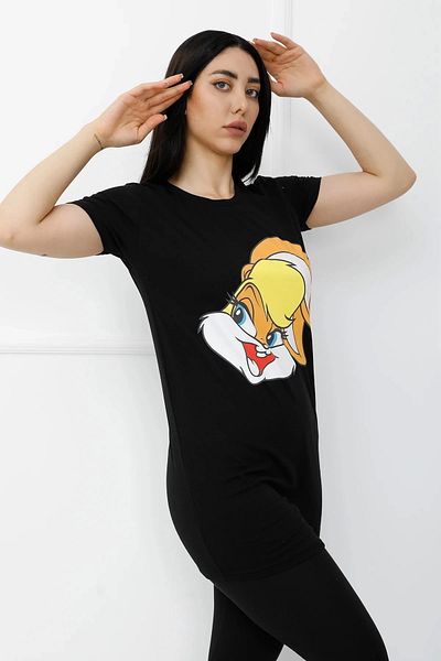 Lukas Black Bunny Printed T-Shirt - 310.623