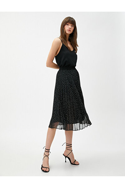 Koton Fustă midi din șifon plisat cu buline