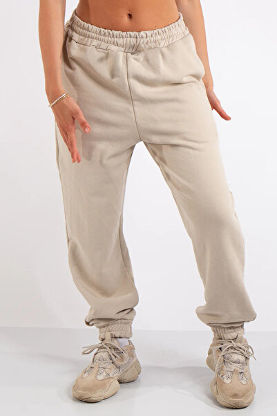 ruNadeS Γυναικεία ελαστικά πόδια μοντέρνα μοντέρνα αθλητικά παντελόνια Jogger με τρεις κλωστές