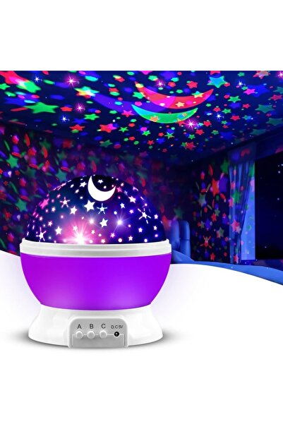 Empressco Mor dönen projeksiyon led gece lambası, çocuk ve genç odası için çok amaçlı ışıklandırma