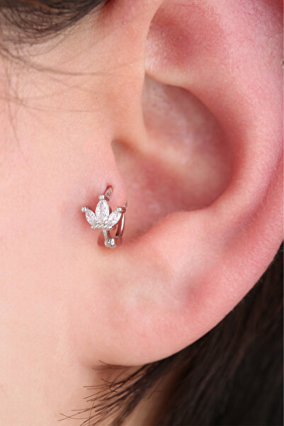 VLM AKSESUAR Taşlı Halka Tragus Helix Cerrahi Çelik Piercing (6mm)