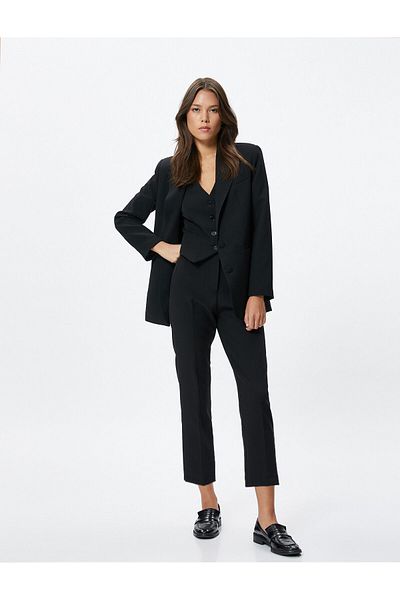 Koton Fabric Cigarette Trousers High Waist