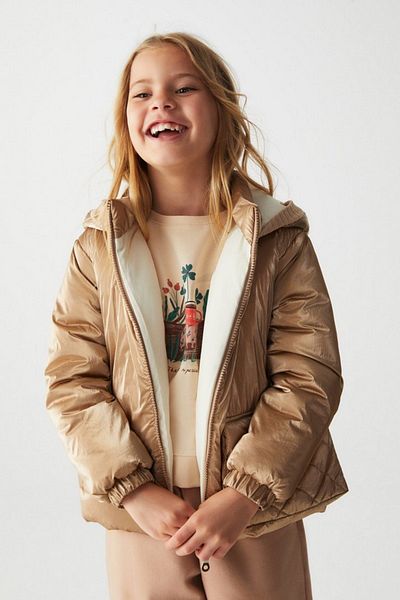 HAUSEkids 4-8 Years Old Parislora Girl's Puffer Jacket - Latte Camel