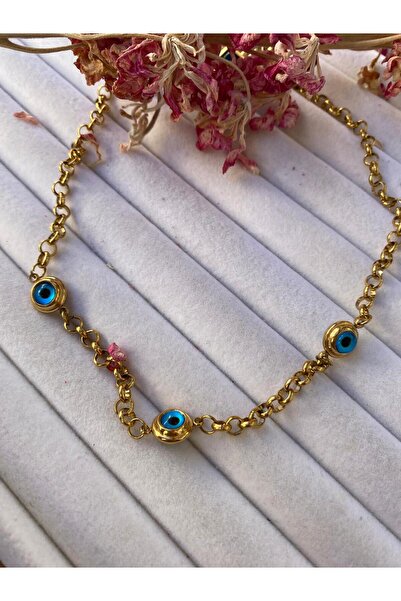 stainless steell Mia Takı Çelik Nazar Boncuklu Kolye