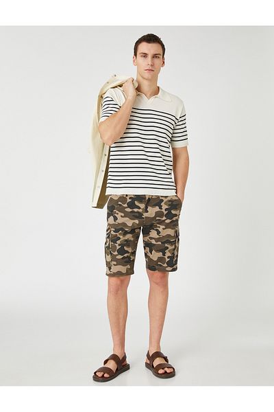 Koton Σορτς Cargo Camouflage με εμπριμέ κουμπιά με λεπτομέρεια τσέπης