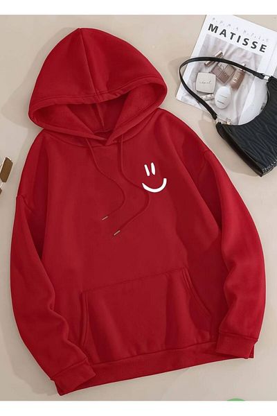 caddekombin Face Printed Smiling Soft Sweatshirt