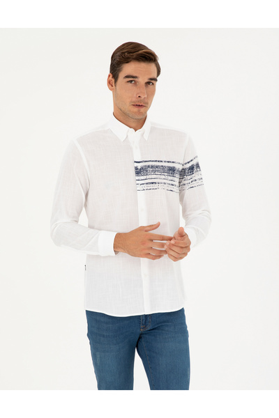 Pierre Cardin Cămașă cu mânecă lungă, albastru bleumarin, cu croială normală ...