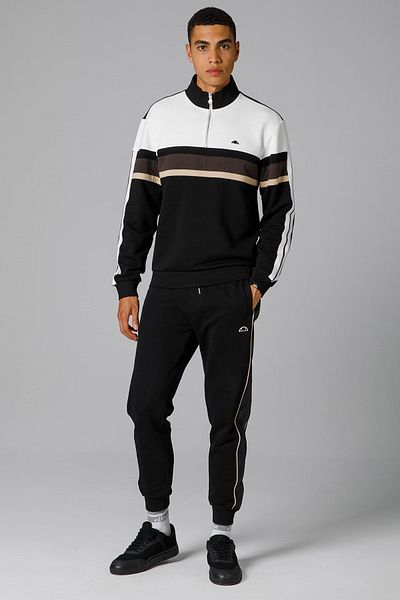 Ellesse Pantaloni de trening pentru bărbați, din bumbac, cu talie obișnuită, cu talie obișnuită, cu picior elastic, pantaloni de trening pentru bărbați EM231