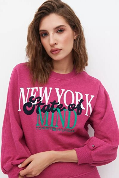 Tommy Hilfiger NAKIŞLI LOGO REGULAR FIT PUFFER SWEATSHİRT