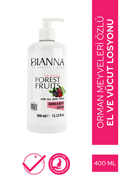 Bianna لوشن لليدين والجسم - كريم مرطب لليدين والجسم بخلاصة فاكهة الغابة - 400 مل