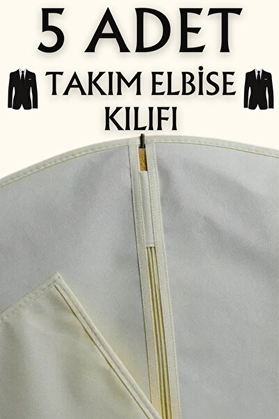 YEGGE 5 Adet Takım Elbise Kılıfı, Kıyafet, Elbise Koruma Taşıma Kılıfı, Beyaz...