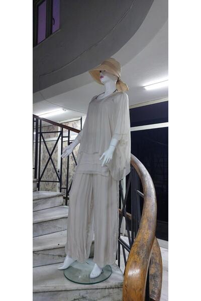 EREN STYLE Italian Silk Blouse Pants Set