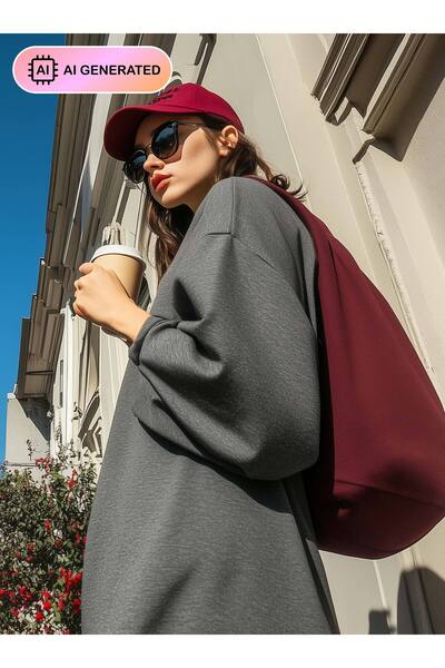 Benin Elastic Waist Knitted Skirt - Gray Melange -