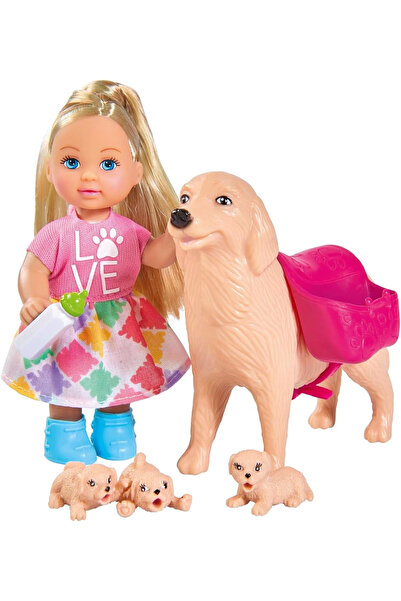 TOYFEST Evi Model Bebek ve 3 Yavrulu Köpeği