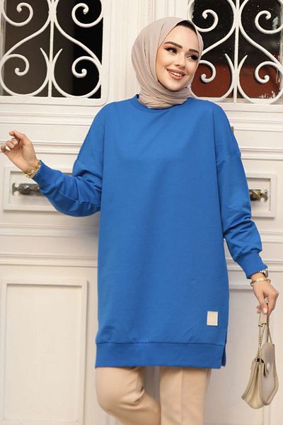 Neva Style Sax Blue Hijab Tunic 30644SX