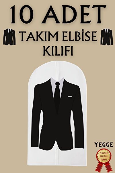 YEGGE 10 Adet Takım Elbise Kılıfı, Kıyafet, Elbise Koruma Taşıma Kılıfı, Beyaz Gamboç , Elbise Hurcu
