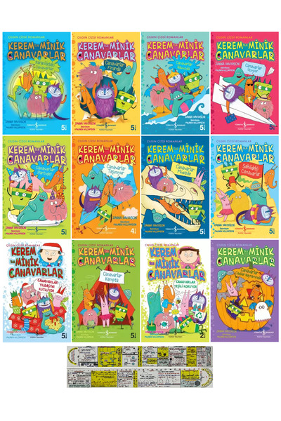 TÜRKİYE İŞ BANKASI KÜLTÜR YAYINLARI Kerem ile Minik Canavarlar 12 Kitap Set +...