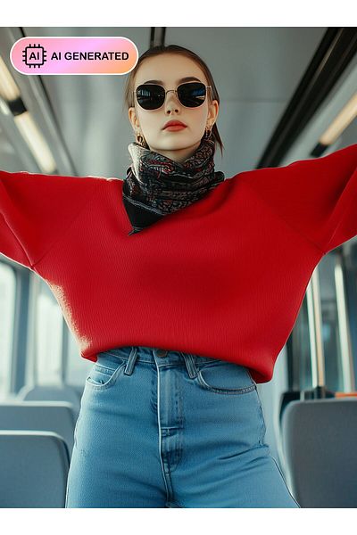 Benin Μπλουζάκι Benin Red Oversize βαμβακερό μπλουζάκι