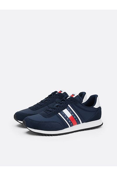 Tommy Hilfiger Men's Brand Logo Lace-up Non-Slip Sole Casual Navy Blue Sneaker EM0EM01351-C1G