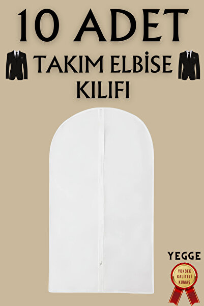 YEGGE 10 Adet Takım Elbise Kılıfı, Kıyafet, Elbise Koruma Taşıma Kılıfı, Beyaz Gamboç , Elbise Hurcu