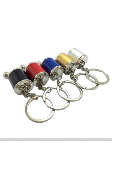 Go İthalat Movable Car Gear Shift Keychain Six Speed Manual Shift Gear Shifter Knob Metal Keychain (5496)