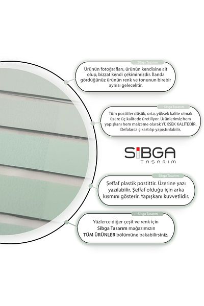 sibga tasarım Transparent Colored Post-It Note Paper - 200 Sheets Bookmark Sticker