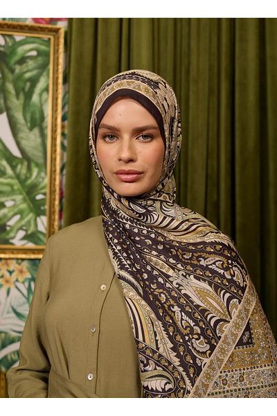 İpekhan Νέα συλλογή Soft Shawl Bitter Brown Cream 3047-06