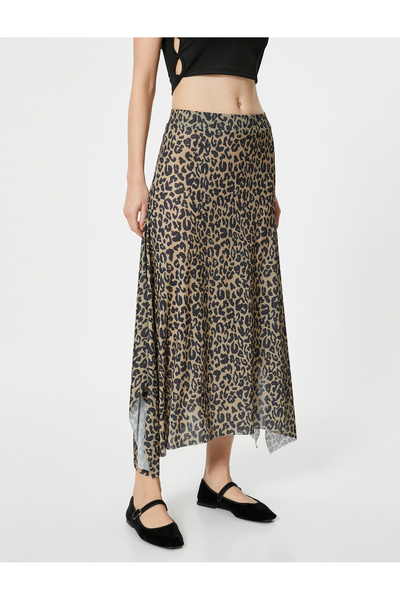 Koton Леопардова спідниця міді асиметричного крою